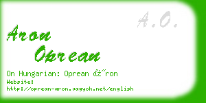 aron oprean business card